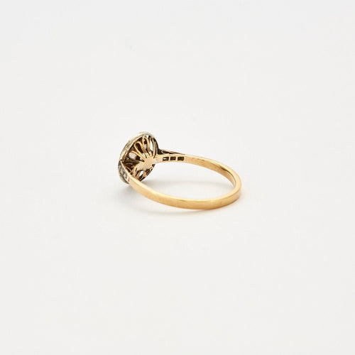 Bague 59 Bague ancienne 2 ors Diamants 58 Facettes EL2-128