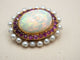 Broche Broche opale rubis perles or jaune 58 Facettes