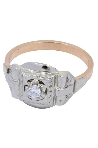 Bague 54 SOLITAIRE ART-DÉCO 0.10 CARAT 58 Facettes 049651