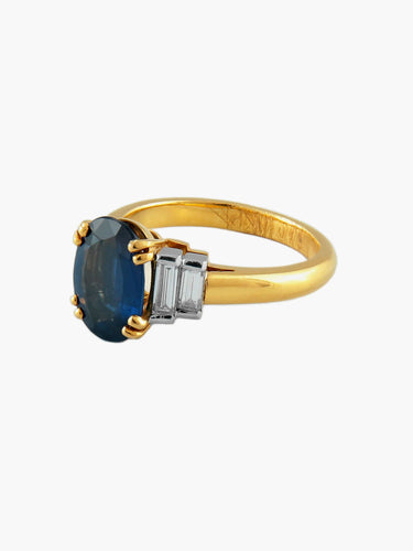 Bague 54 Bague or jaune Saphir 58 Facettes C165