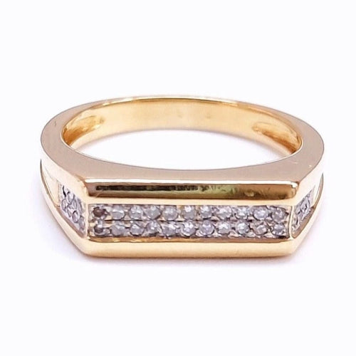 Bague 56 Bague jonc, or jaune, diamants 58 Facettes RA-452/6