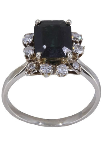 Bague 53 BAGUE MARGUERITE SAPHIR ET DIAMANTS 58 Facettes 078701