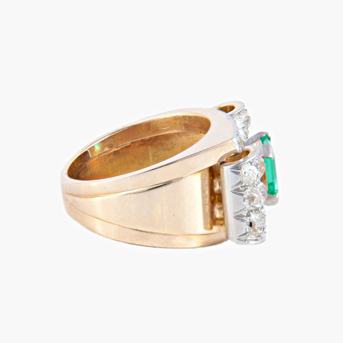Bague Bague Tank Emeraude Diamants 58 Facettes