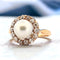 Bague 59 Bague ancienne en or et diamants et perle 58 Facettes