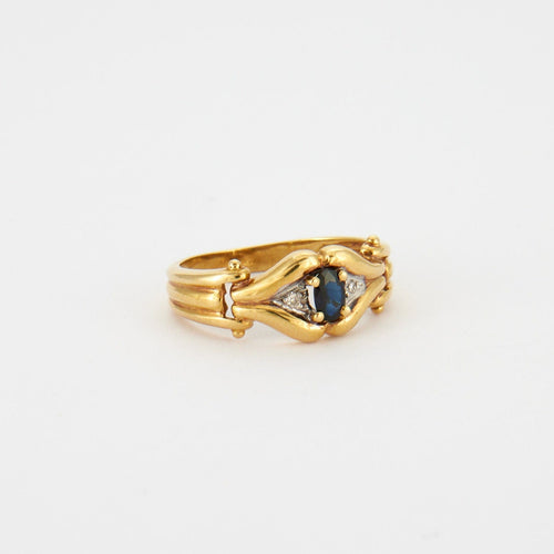 Bague 57 Bague or jaune saphir 58 Facettes 3229