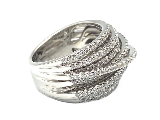 Bague MESSIKA. Bague "Gatsby Méli-Mélo" or blanc et diamants 58 Facettes