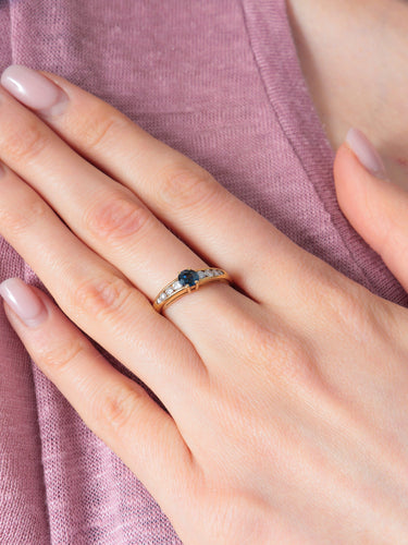 Bague Bague Or Jaune Saphir Diamants 58 Facettes