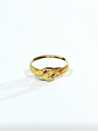 Bague 58.5 Bague or diamants Rubis 58 Facettes
