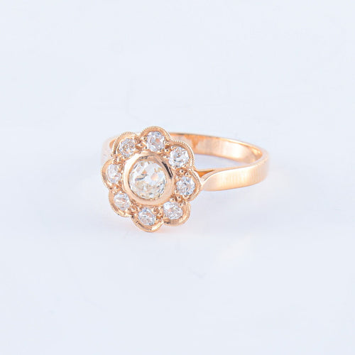 Bague Bague Marguerite Or rose Diamants 58 Facettes