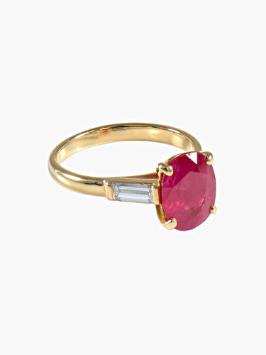 Bague 50 Bague Rubis Diamants baguette 58 Facettes