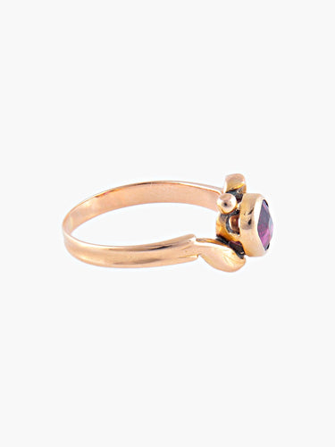 Bague 51 Bague Or Rose Grenat 58 Facettes