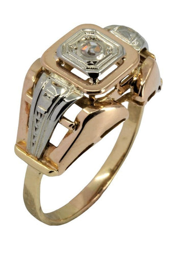 Bague 54 BAGUE DIAMANT ANNÉES 30' 58 Facettes 049131