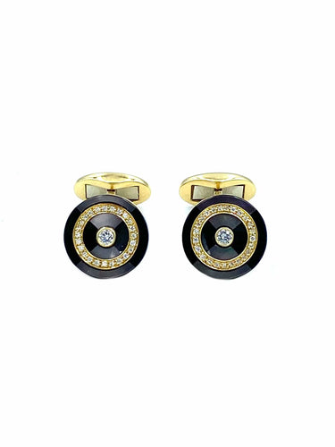 Boutons de manchette PIAGET. Boutons de manchette or jaune, diamants 58 Facettes