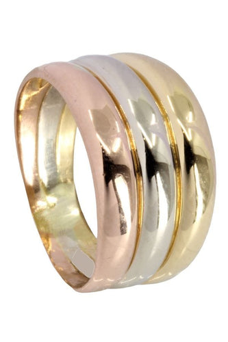Bague 52 BAGUE TRIPLE JONC 3 ORS 58 Facettes 051431