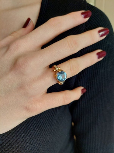 Bague 50 BAGUE ANCIENNE TOPAZE 58 Facettes 077571