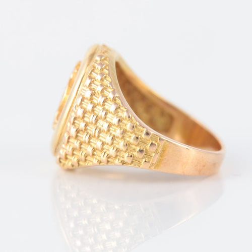 Bague 47 Chevalière en or jaune 58 Facettes P5L17