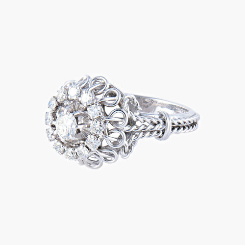 Bague 62 Bague Marguerite Torsade Diamants 58 Facettes