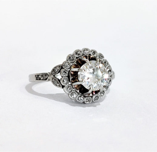 Bague 51 Bague marguerite ancienne diamants 58 Facettes 1-728/3