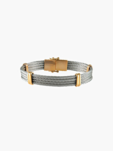 Bracelet BRACELET OR, ACIER ET DIAMANTS 58 Facettes