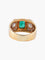 Bague Large Bague Or Jaune Emeraude et Diamants 58 Facettes