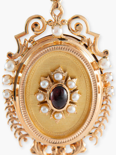 Pendentif Pendentif Vintage grenat et perles fines 58 Facettes 766