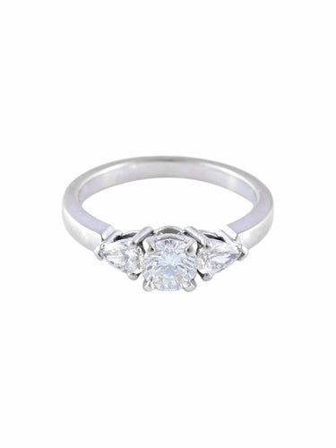 Bague Bague Solitaire Or Blanc Diamants. 58 Facettes