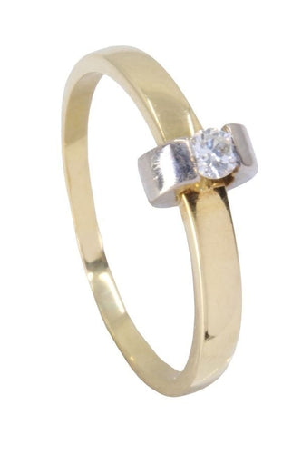 Bague Solitaire, 2 ors, diamants 58 Facettes 063631