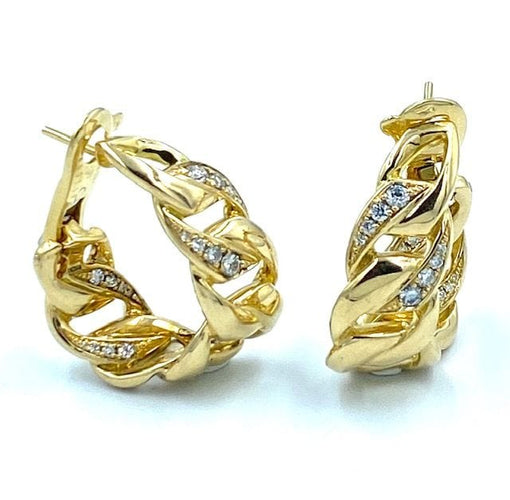 Boucles d'oreilles CARTIER. Boucles d'oreilles Or jaune Diamants Collection Bergame 58 Facettes