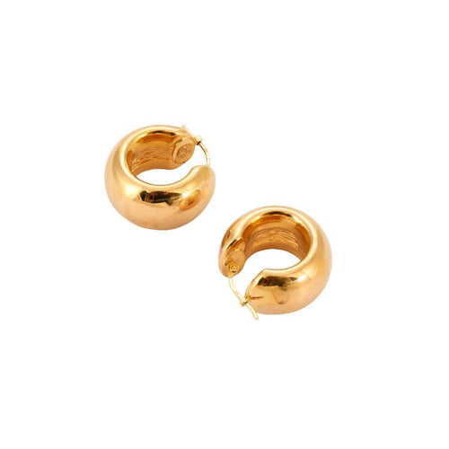 Boucles d'oreilles Créoles larges or jaune 58 Facettes
