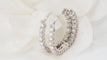Boucles d'oreilles Créoles en Or blanc et Diamants 58 Facettes F4883