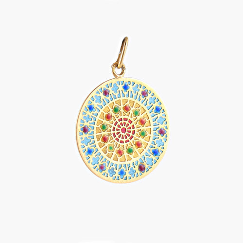 Pendentif Médaille Vitrail Cathédrale 58 Facettes