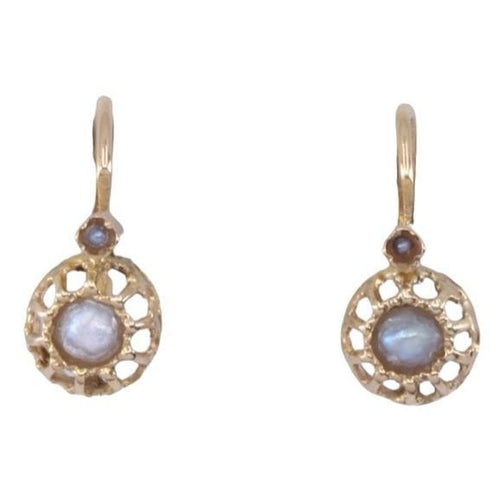 Boucles d'oreilles Boucles d'oreilles dormeuses Or jaune Perles 58 Facettes 080001