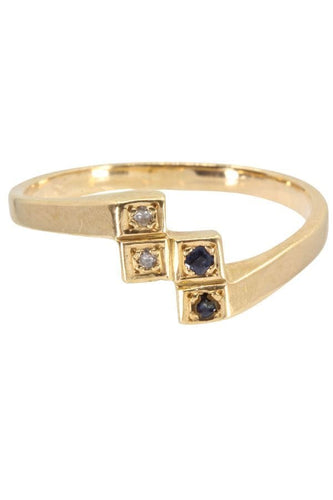 Bague 55 BAGUE ANCIENNE SAPHIRS ET DIAMANTS 58 Facettes 040251