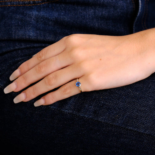 Bague 50 Bague saphir diamant or jaune platine 58 Facettes