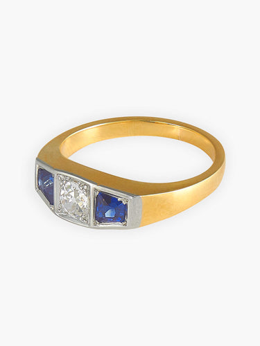 Bague 54 Bague Jarretière Saphirs et Diamants 58 Facettes