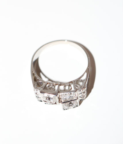 Bague 55 Bague Art Déco Platine Et Diamants 58 Facettes 551