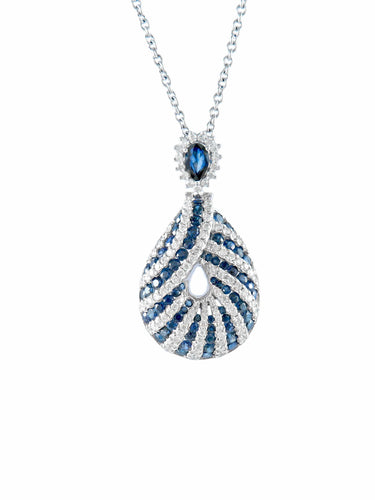 Pendentif Pendentif sur chaîne Saphirs et Diamants 58 Facettes