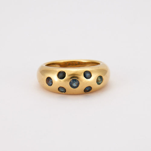 Bague 54 Bague Jonc Or Jaune Saphirs 58 Facettes LOT 4118