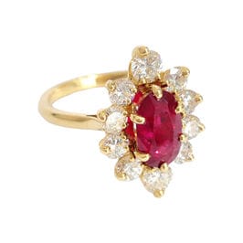 Bague 55 Bague marguerite rubis et diamants 58 Facettes 1-1213/1