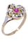 Bague 54 BAGUE TRÈFLE ART NOUVEAU RUBIS DIAMANTS 58 Facettes 073181