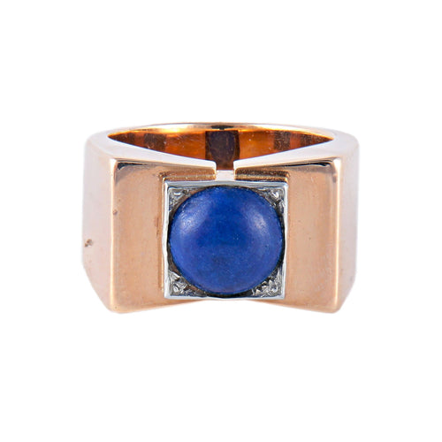 Bague 55 Bague Tank Lapis Lazuli 58 Facettes