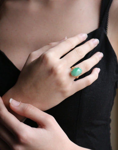 Bague Bague cabochon de jade 58 Facettes 432