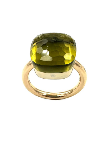 Bague 54 POMELLATO - Bague « Nudo Assoluto » 2 ors et quartz vert XXL 58 Facettes