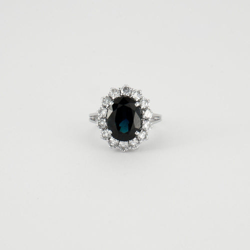 Bague 48 Bague Pompadour saphir et diamants 58 Facettes