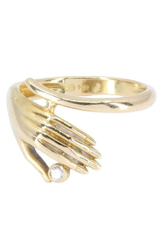 Bague BAGUE MODERNE MAIN DIAMANT 58 Facettes 064581