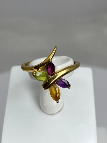 Bague Bague papillon en or jaune & pierres fines 58 Facettes