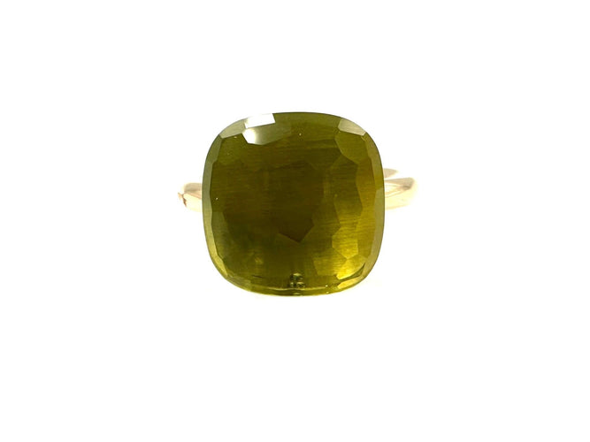 Bague 54 POMELLATO - Bague « Nudo Assoluto » 2 ors et quartz vert XXL 58 Facettes
