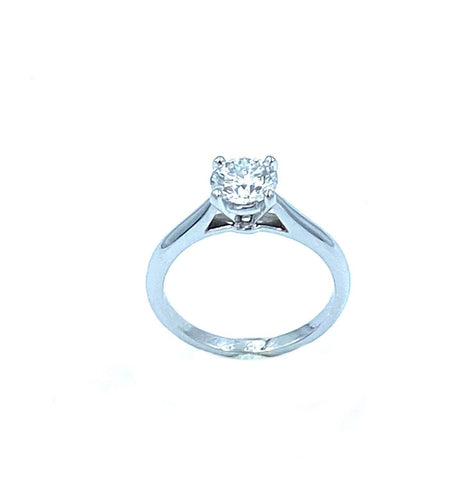 Boucles d'oreilles 46 Cartier. Solitaire 1895, platine et diamant GIA 58 Facettes