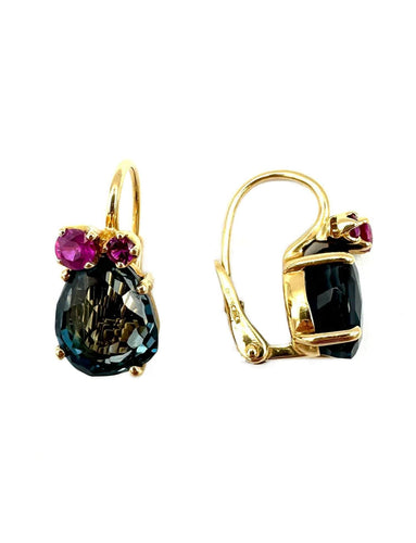 Boucles d'oreilles POMELLATO - Boucles d’oreilles Bahia Or Topazes Saphirs 58 Facettes