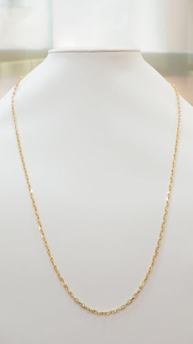 Collier 70cm Sautoir maille marine limée en or jaune 58 Facettes 32468